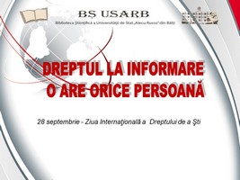 Foto expoziţie on-line: Dreptul la informare o are orice persoană: 28 sept. - Ziua Internaţională a Dreptului de a şti