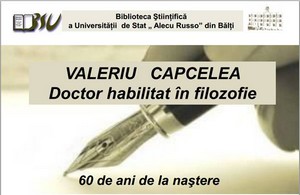 Foto expoziţie on-line: Valeriu Capcelea - Doctor habilitat în filozofie: 60 de ani de la naştere