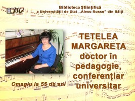 Foto expoziţie on-line: Tetelea Margareta doctor în pedagogie, conferenţiar universitar: Omagiu la 55 de ani