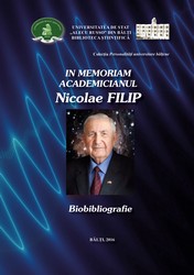 Coperta carte In memoriam Academicianul NICOLAE FILIP : Biobibliografie   